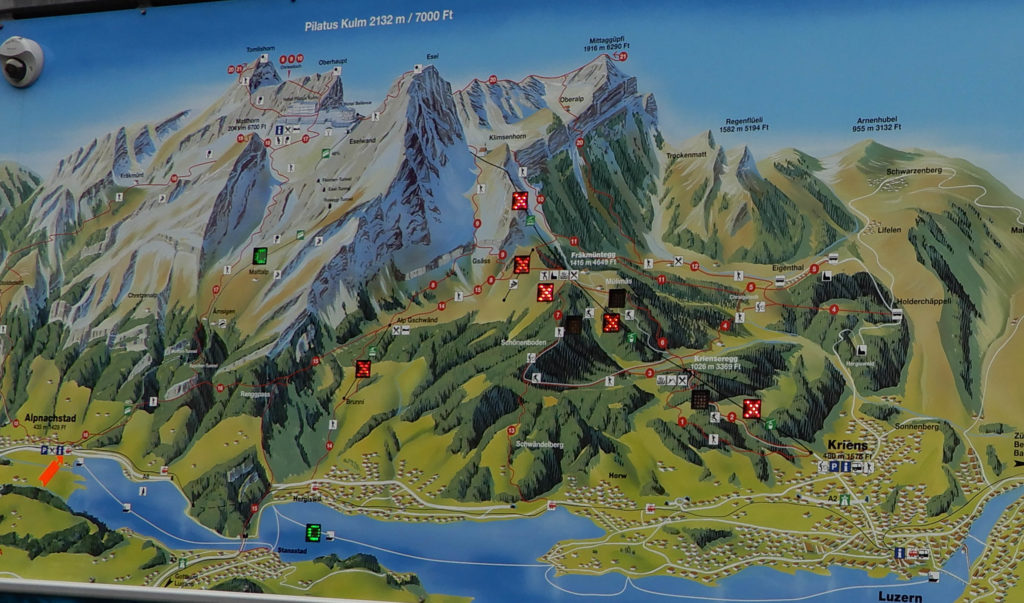 Mt. Pliatus Luzern Switzerland map