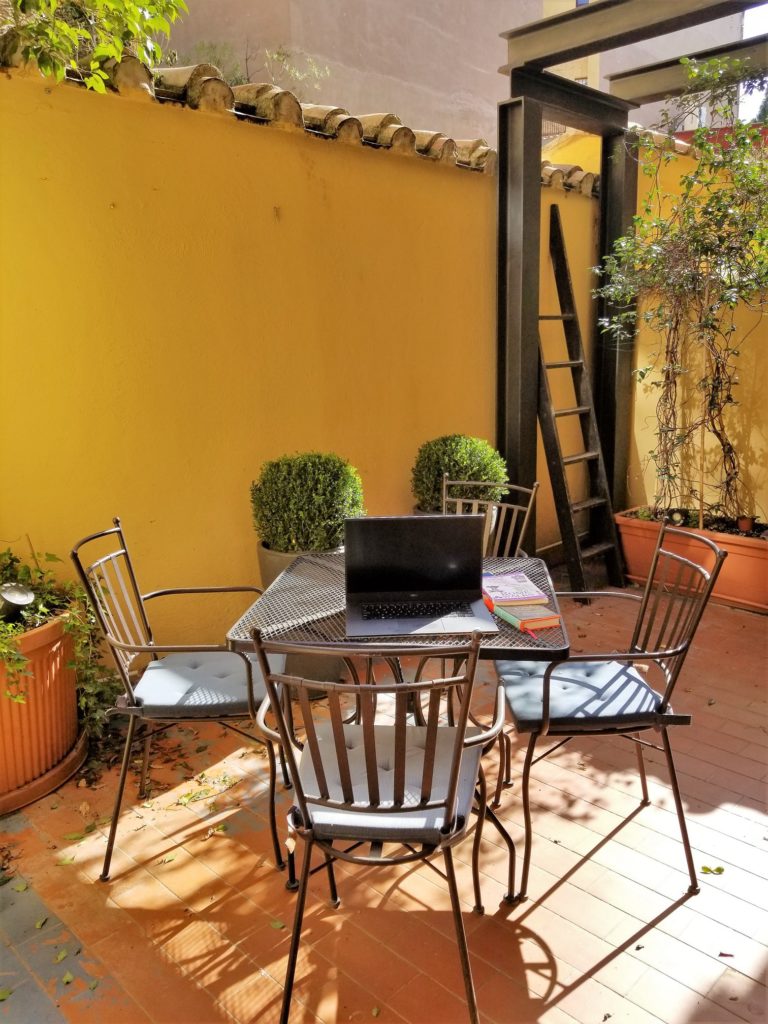 Patio of our new home in Rome