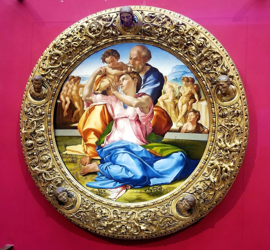 Doni Tondo or Doni Madonna, the only finished panel painting by Michelangelo
