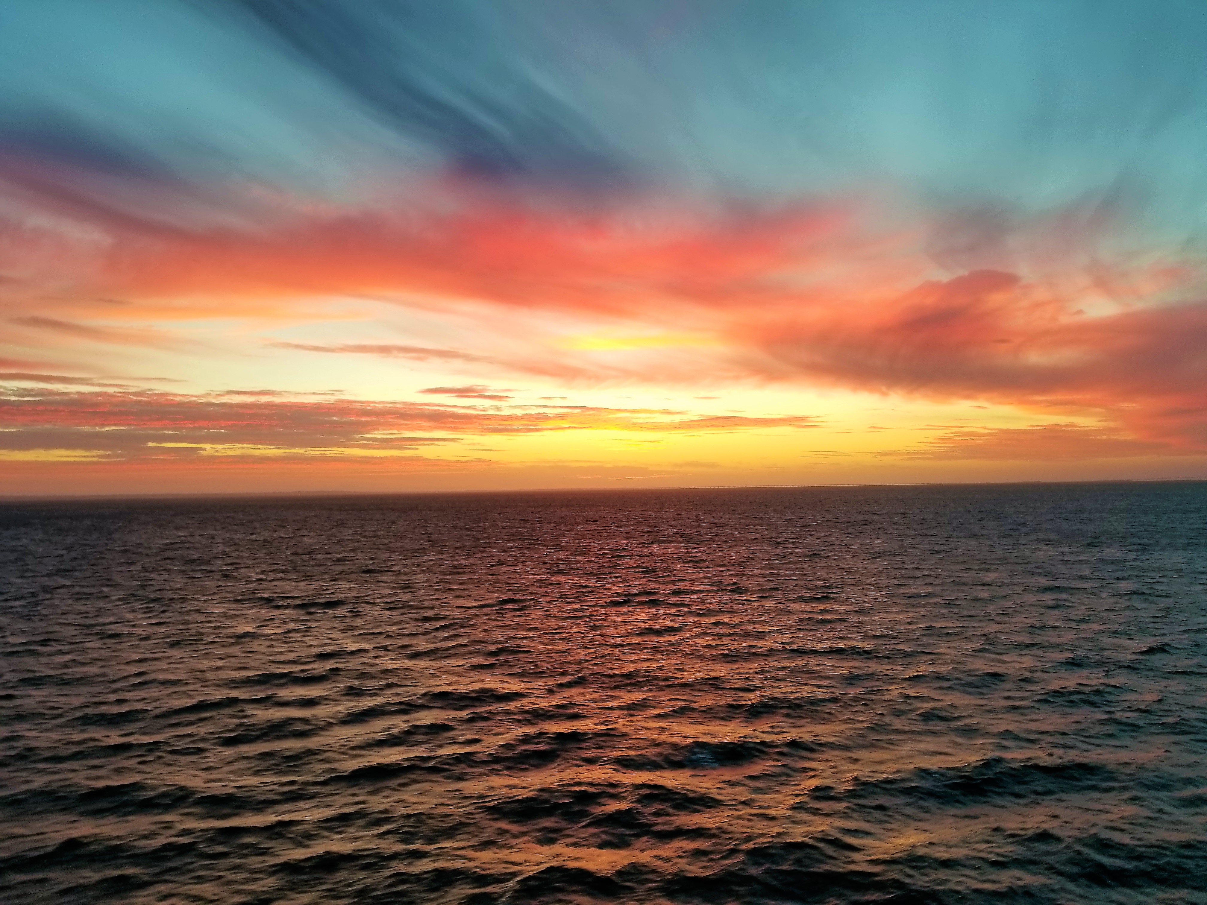 Sunset Cruising away from Kiel Germany